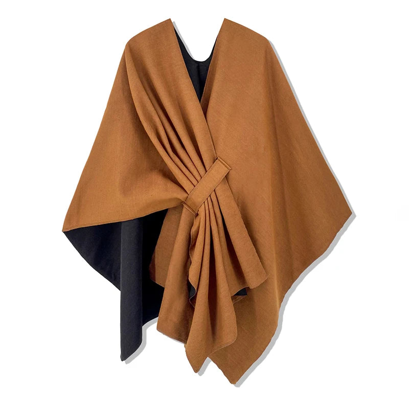 Poncho Cape Double Face Hiver