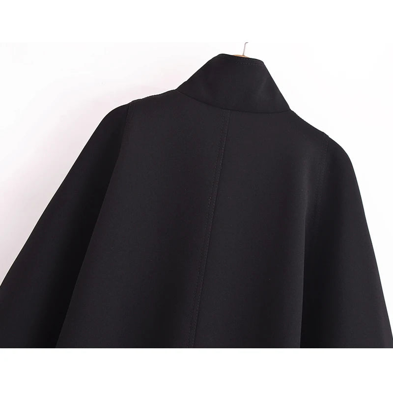 Poncho Noir Femme