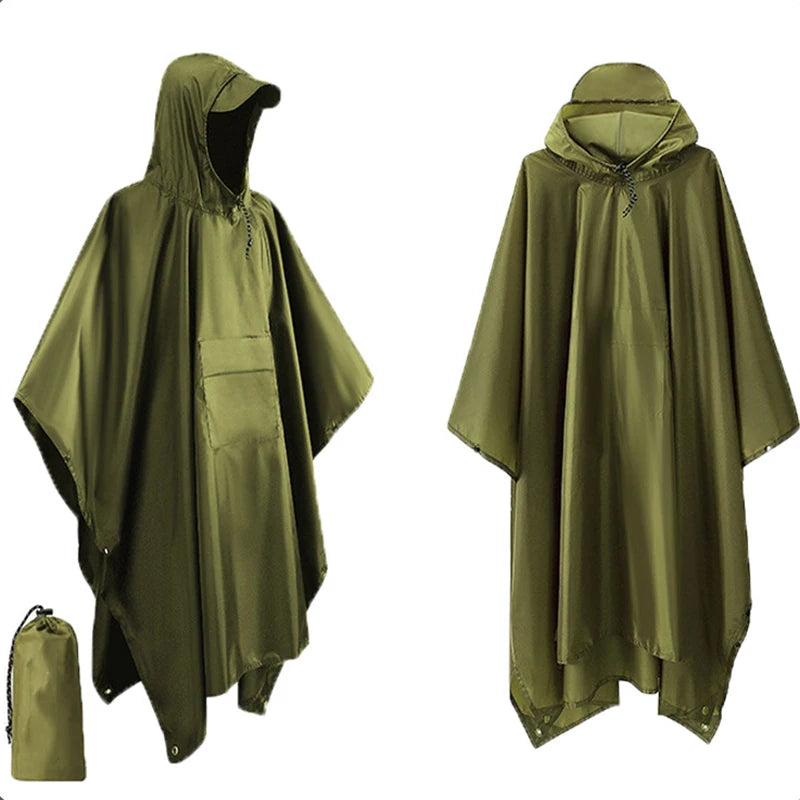 Green Military Rain Poncho