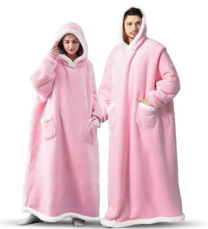 Women's Pink Fleece Poncho