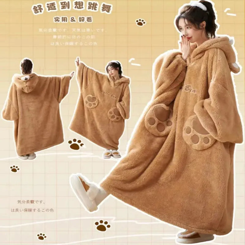 Poncho pyjama Hiver Ourse