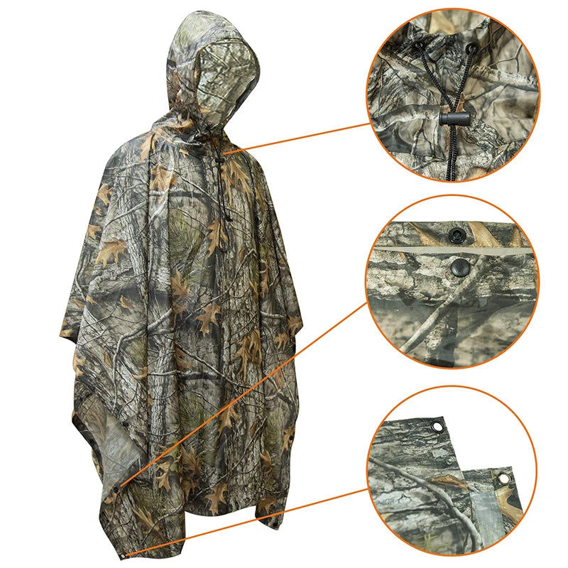 Poncho militaire camouflage PVC