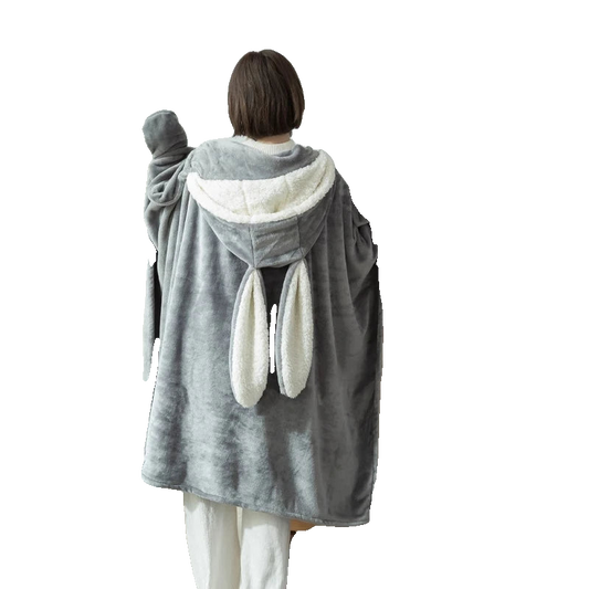 Poncho Plaid Lapin Femme