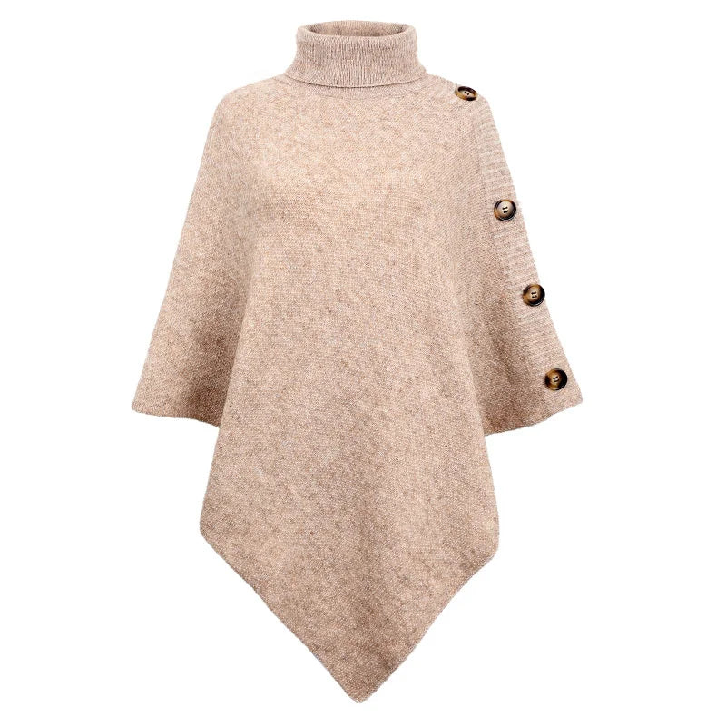 Poncho Elégant Col Roulé