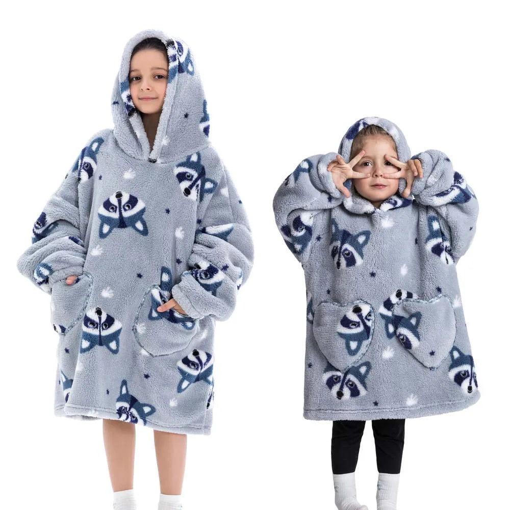 Poncho Polaire Enfant Raton laveur