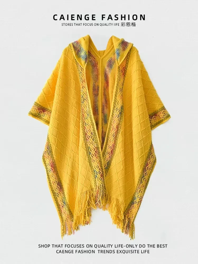 Poncho Femme Frange