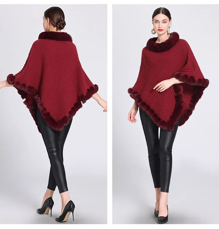 Women's Winter Fur Poncho