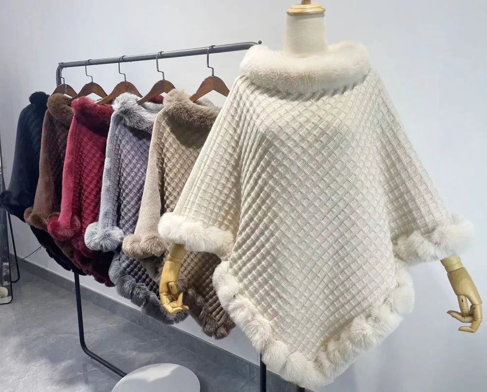 Women's Winter Fur Poncho
