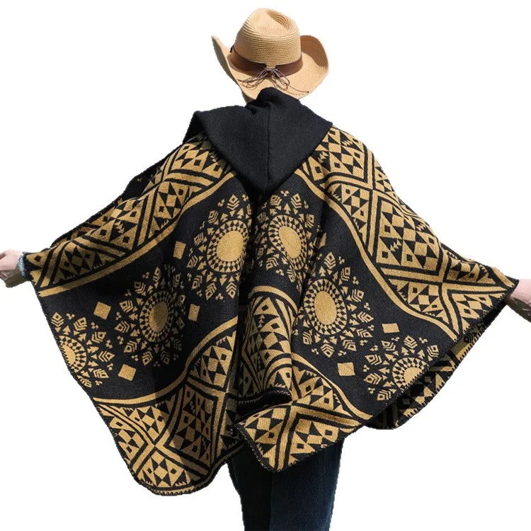 Poncho Cape Traditionnel Rose