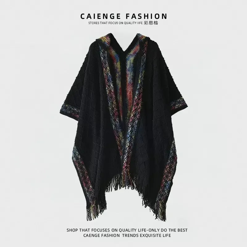 Poncho Femme Frange