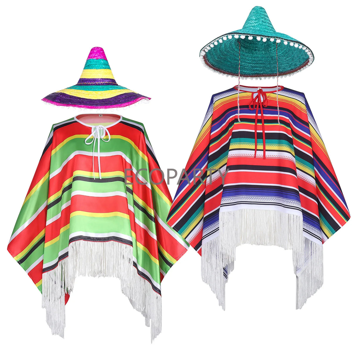 Poncho Mexicain & Sombréro 2
