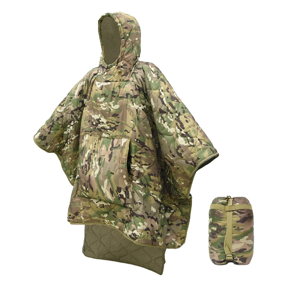 Poncho Militaire Hiver Camouflage Multicam