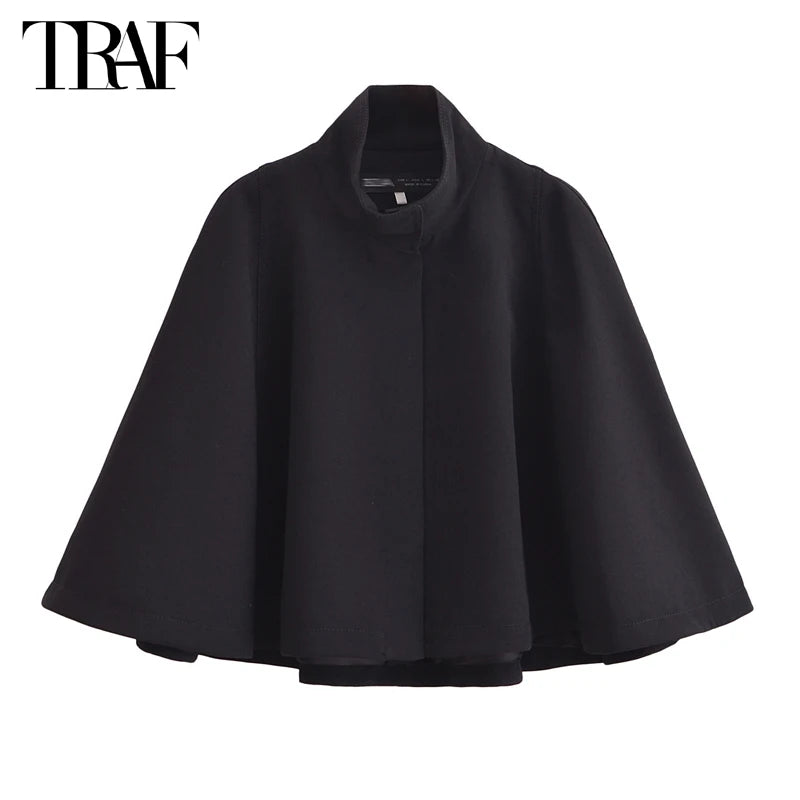 Poncho Noir Femme
