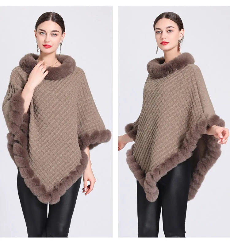 Women's Winter Fur Poncho