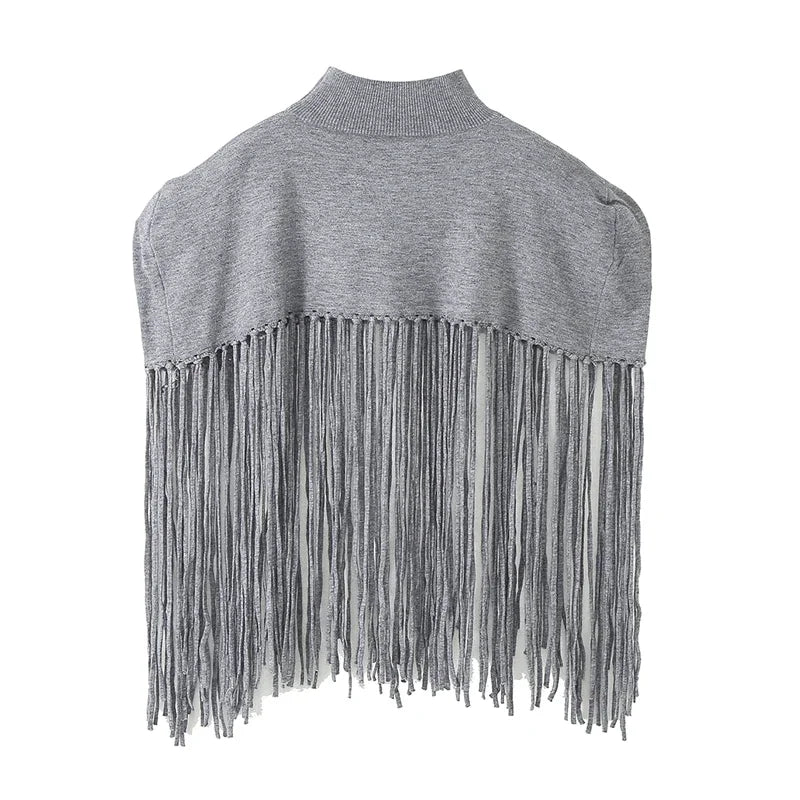 Poncho Femme Frange