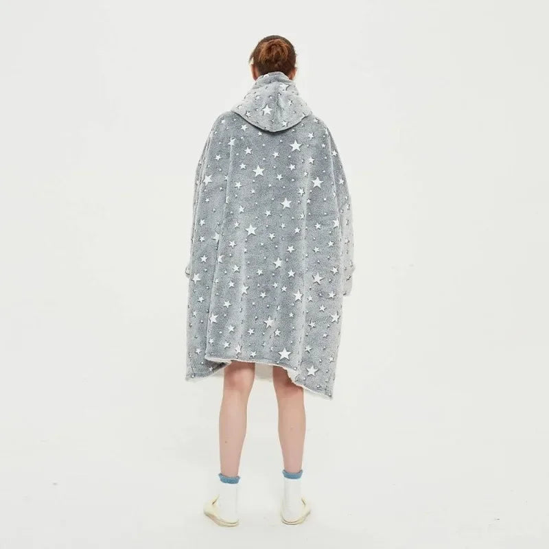 Poncho Polaire Femme Pyjama Etoile
