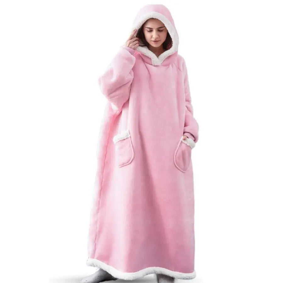 Poncho Polaire Femme Rose