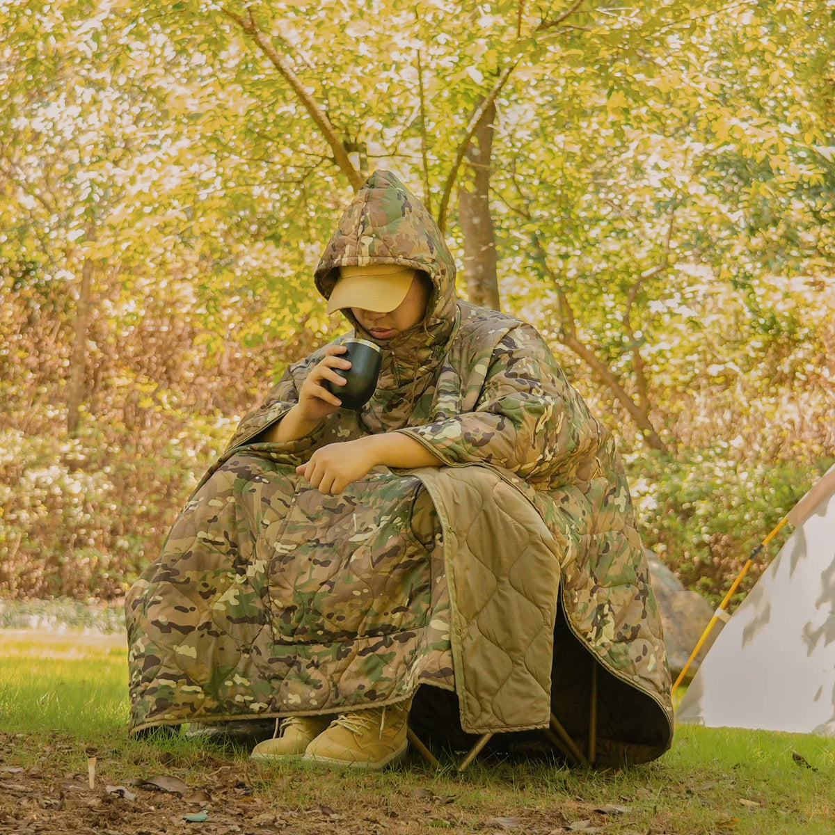 Poncho Militaire Hiver Camouflage Forêt