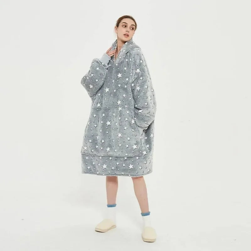 Poncho Polaire Femme Pyjama Etoile