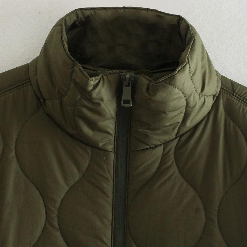 Poncho Cape Matelassée Femme Kaki