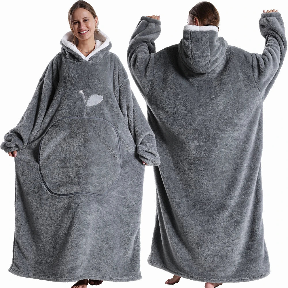 Poncho Plaid Adulte Pomme