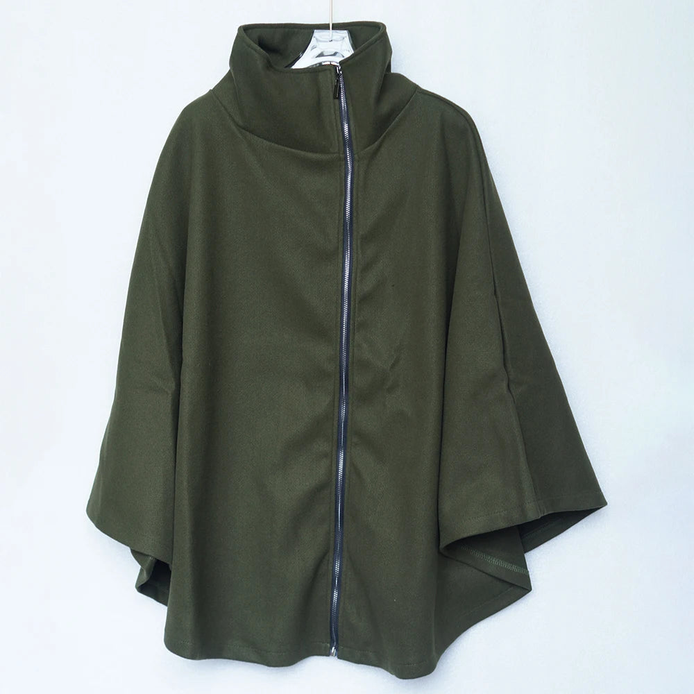 Poncho Femme Laine Col Montant