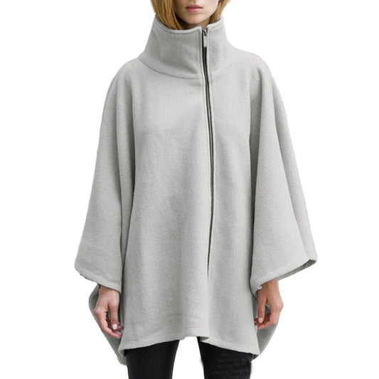 Poncho Femme Laine Col Montant