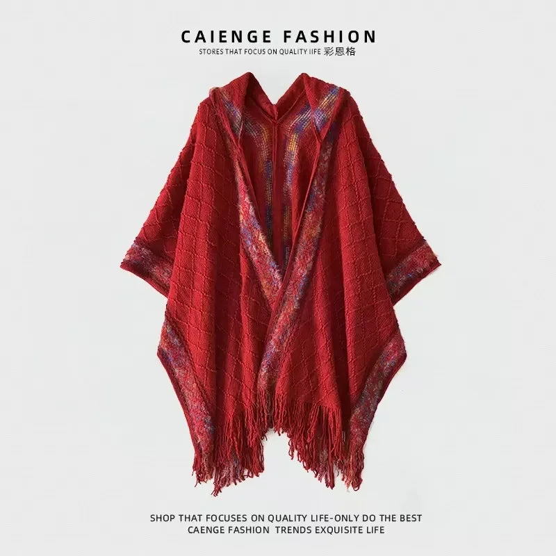 Poncho Femme Frange