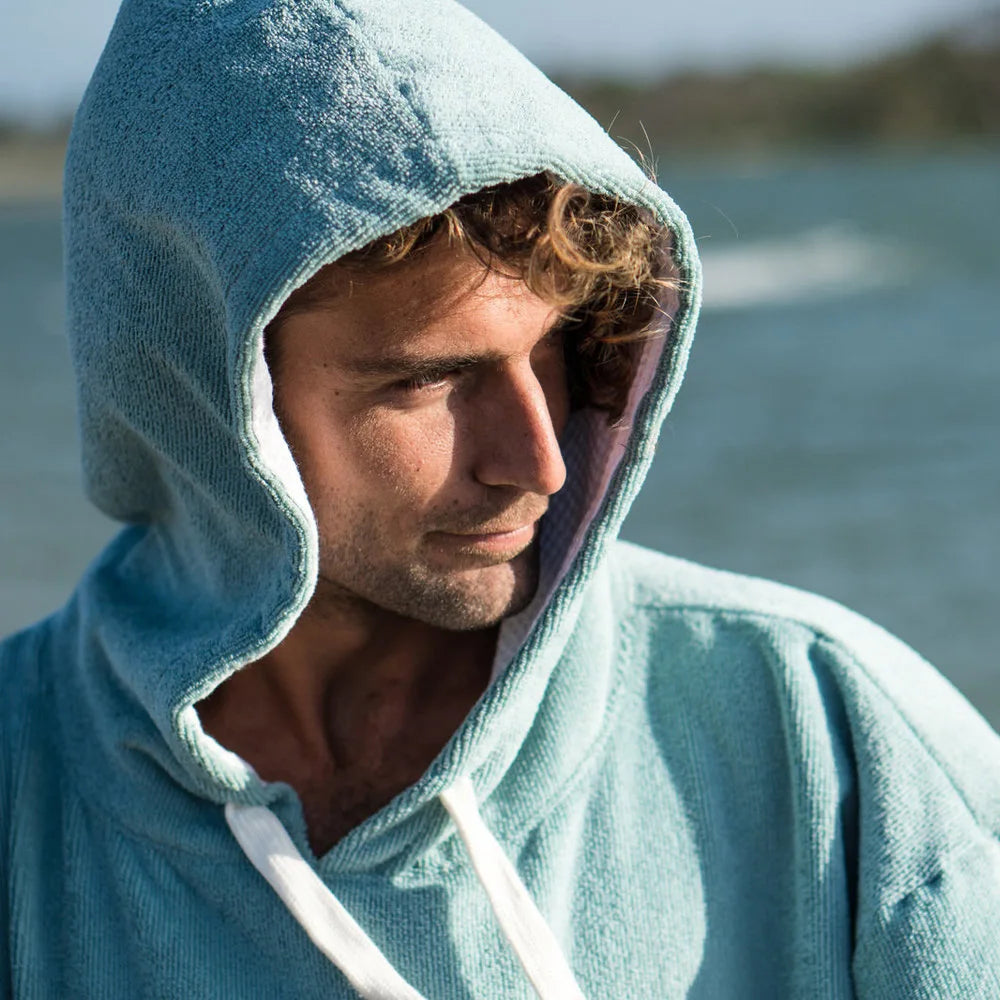 Poncho Surf  bicolore à Capuche
