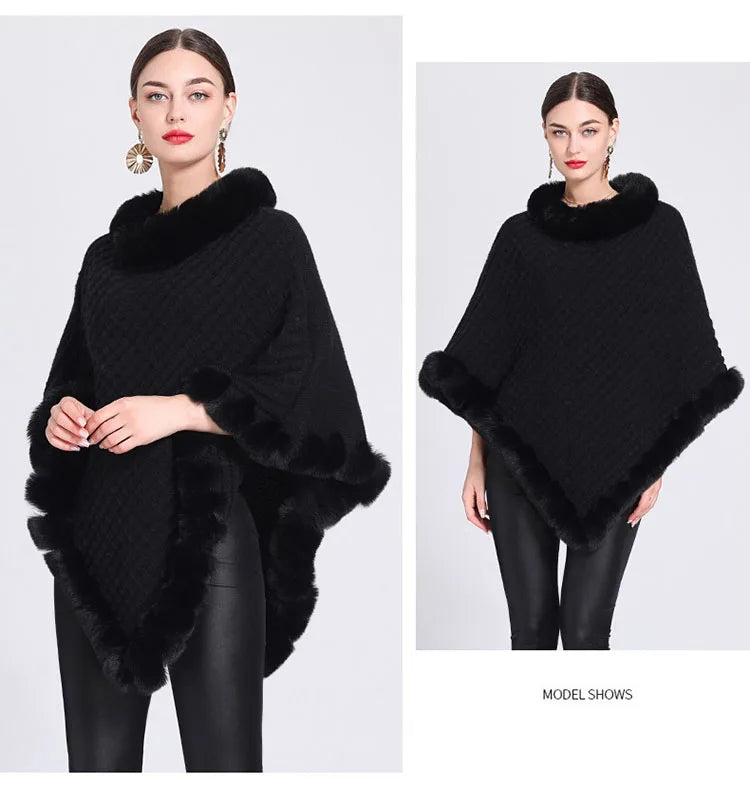 Women's Winter Fur Poncho