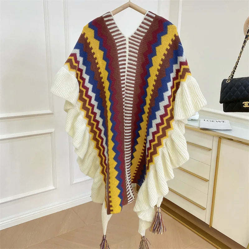 Poncho Femme Ethnique