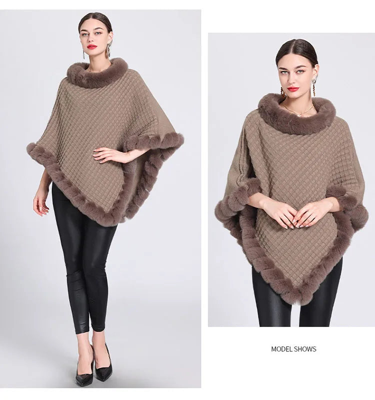Women's Winter Fur Poncho