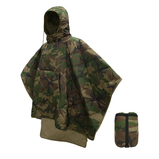 Poncho Militaire Hiver Camouflage Feuillage