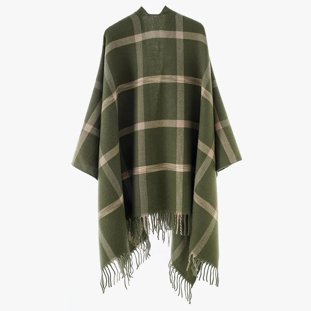 Poncho Femme Moderne Rayé