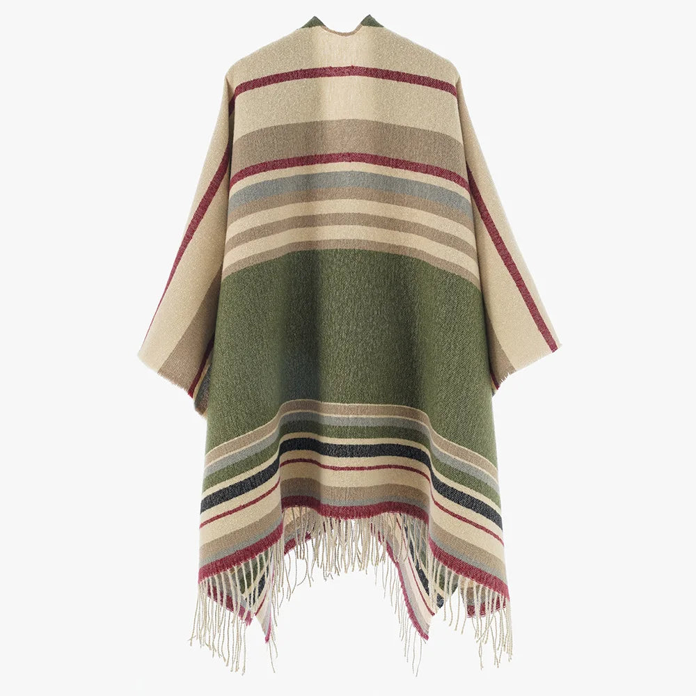 Poncho Boho Vert