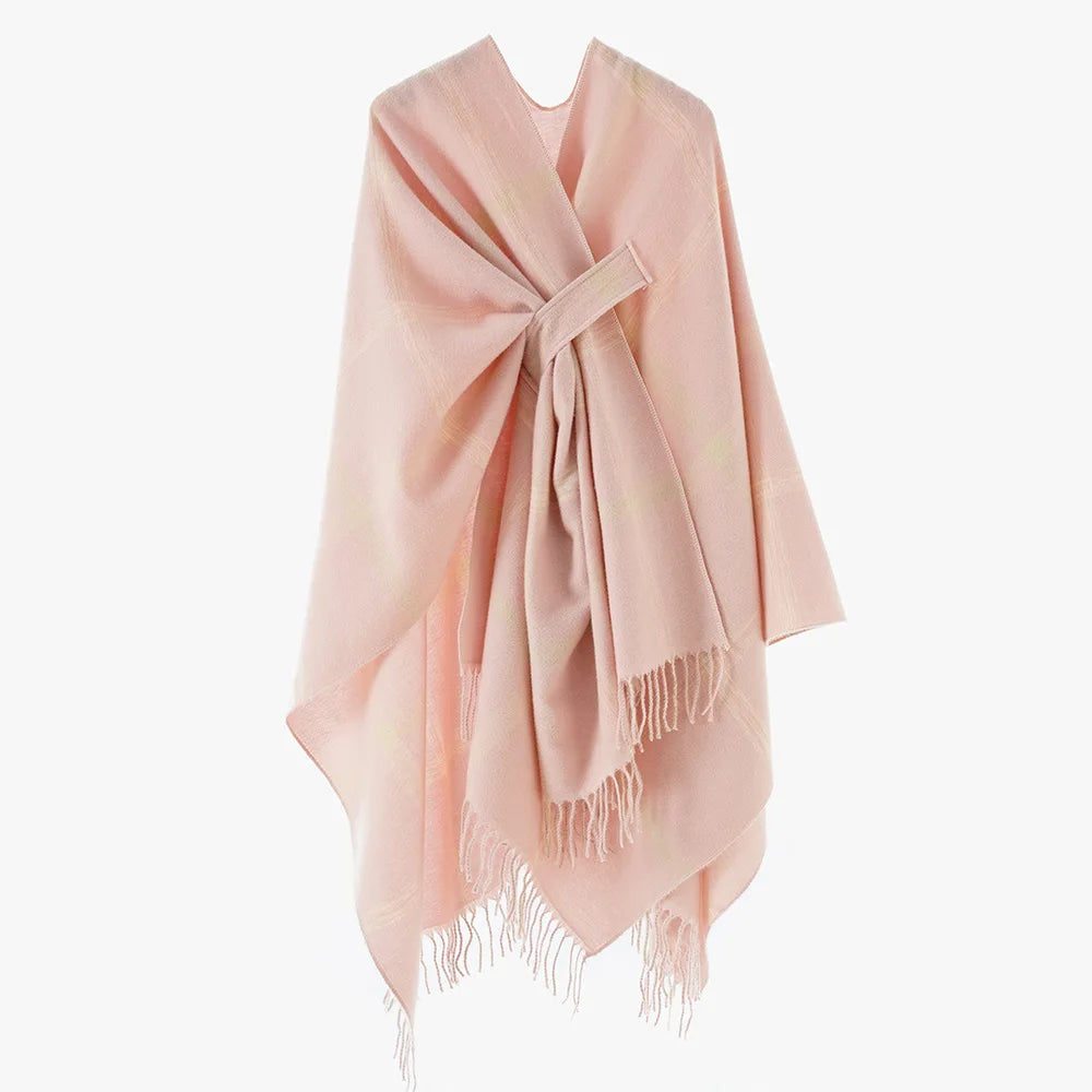 Poncho Femme Moderne Rayé