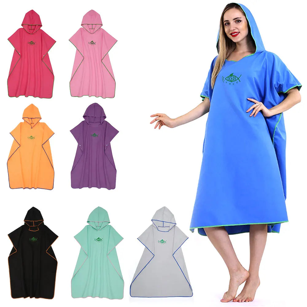 Poncho Bain Adulte Microfibre
