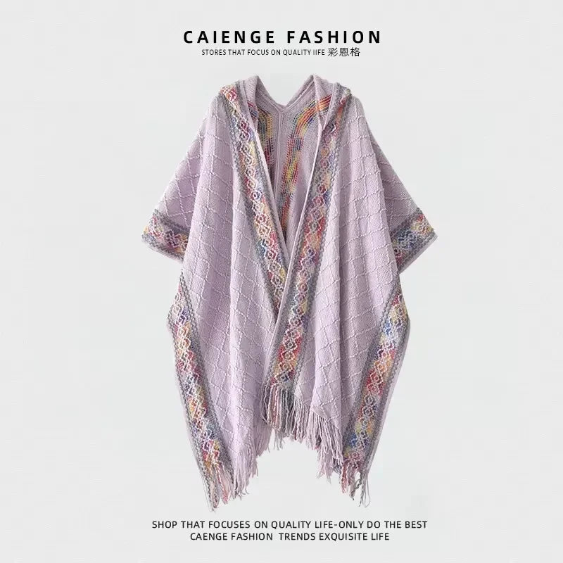 Poncho Femme Frange