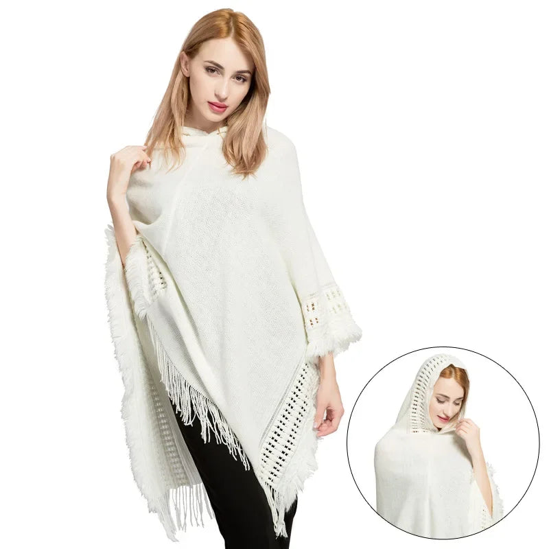 Poncho Femme Hiver Capuche