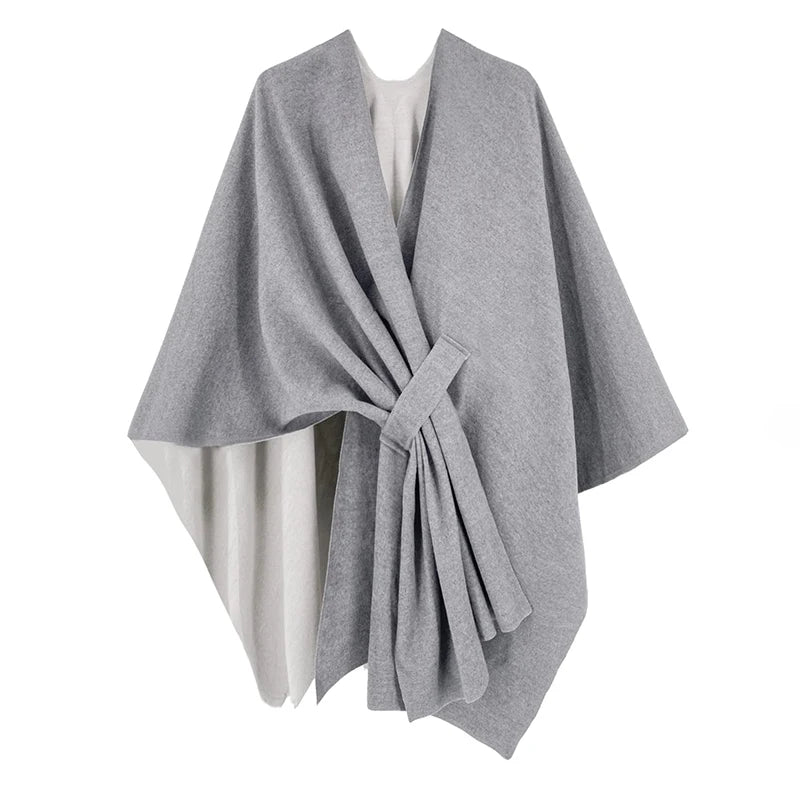 Poncho Cape Double Face Hiver