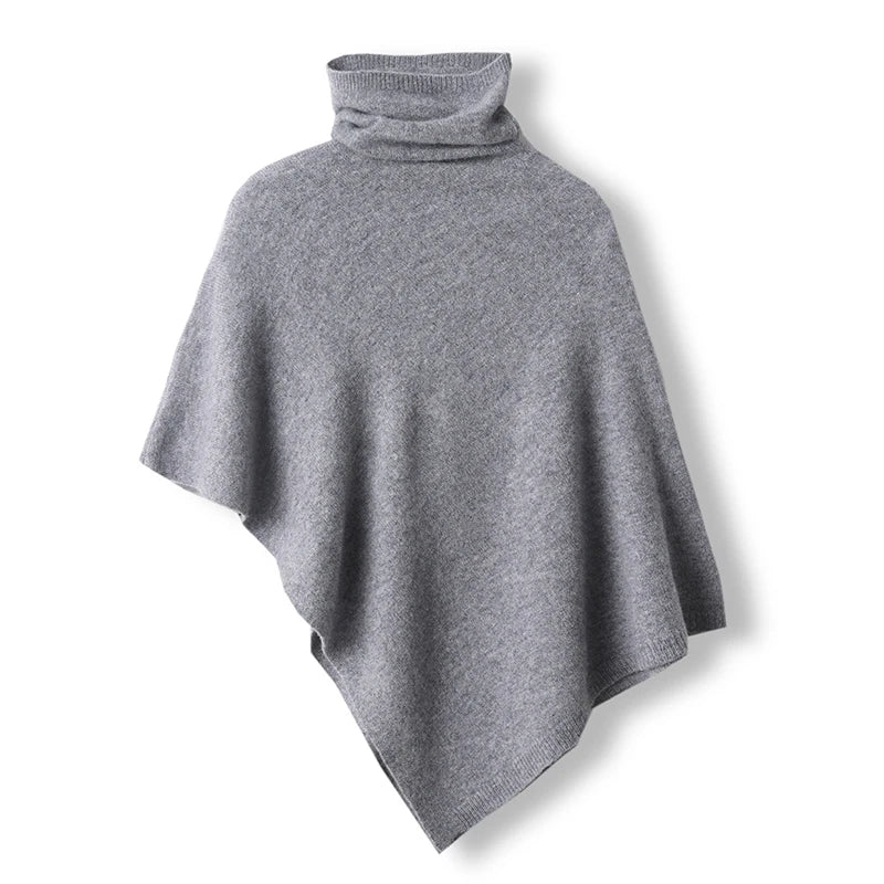 Poncho Cachemire Col Roulé
