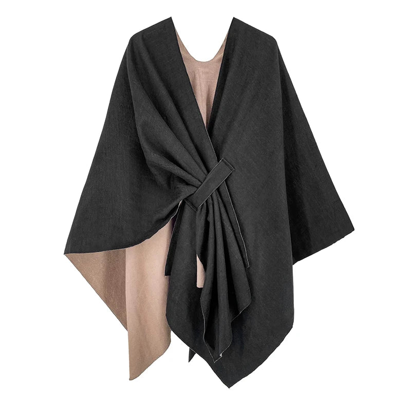 Poncho Cape Double Face Hiver