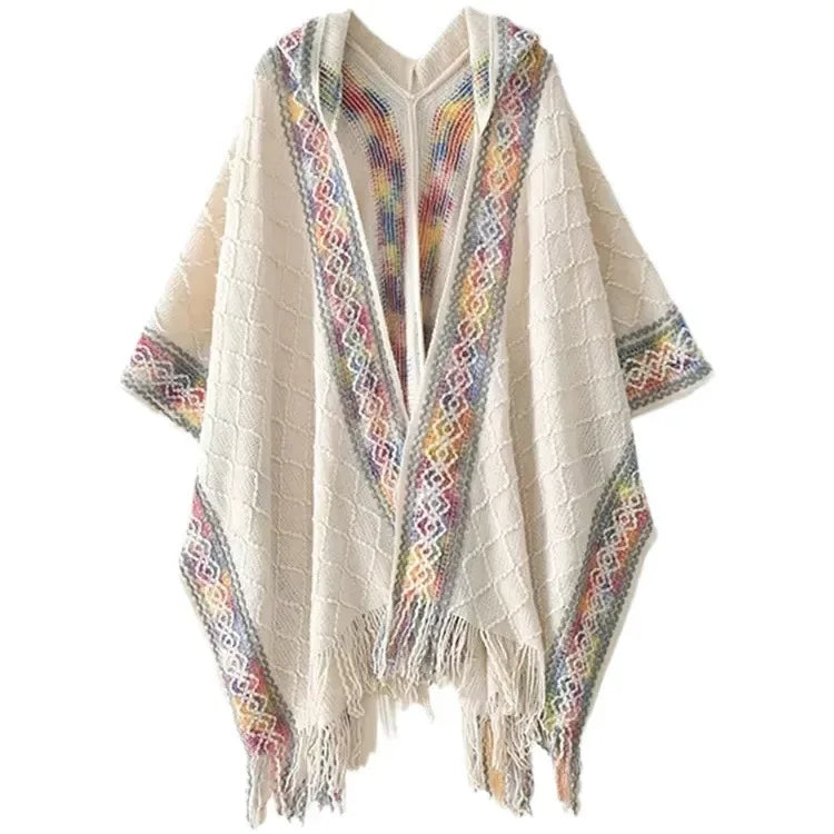 Poncho Femme Frange