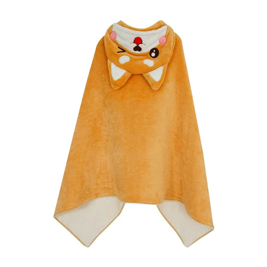 Poncho Plaid Femme Shiba Inu