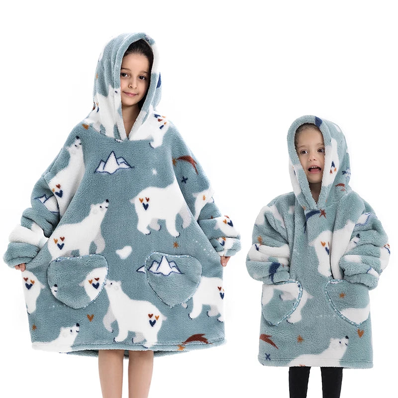 Poncho Polaire Enfant Ourson