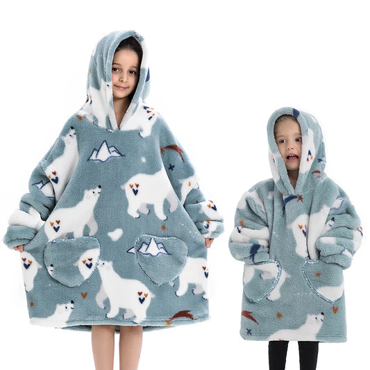 Poncho Polaire Enfant Ourson
