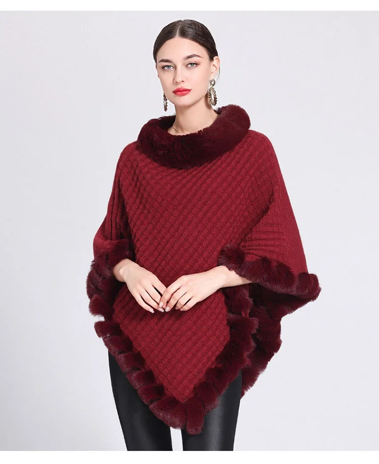 Women's Winter Fur Poncho