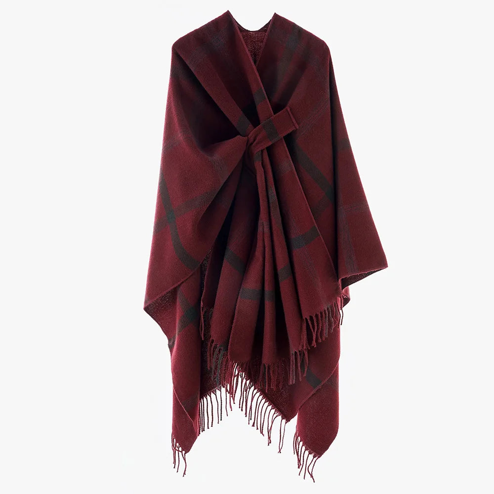 Poncho Femme Moderne Rayé