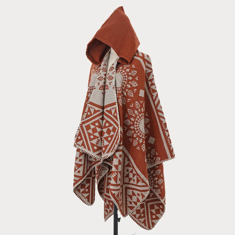 Poncho Cape Traditionnel Rose