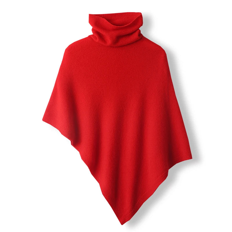 Poncho Cachemire Col Roulé